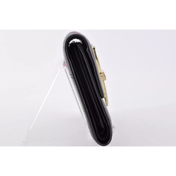 GUCCI Sherry Line Belt Clasp Tri-Fold Wallet Canvas Leather Used Unisex - Picture 4 of 11